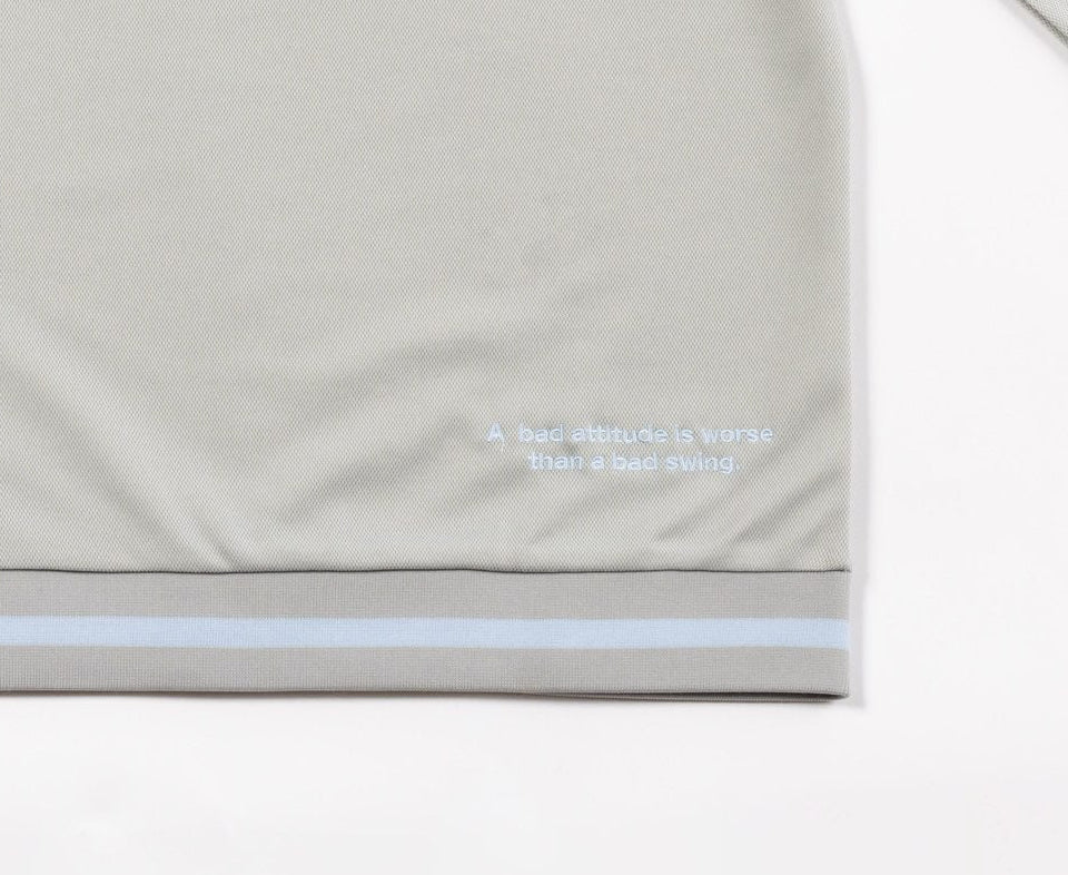 ラインボーダー長袖モックネック