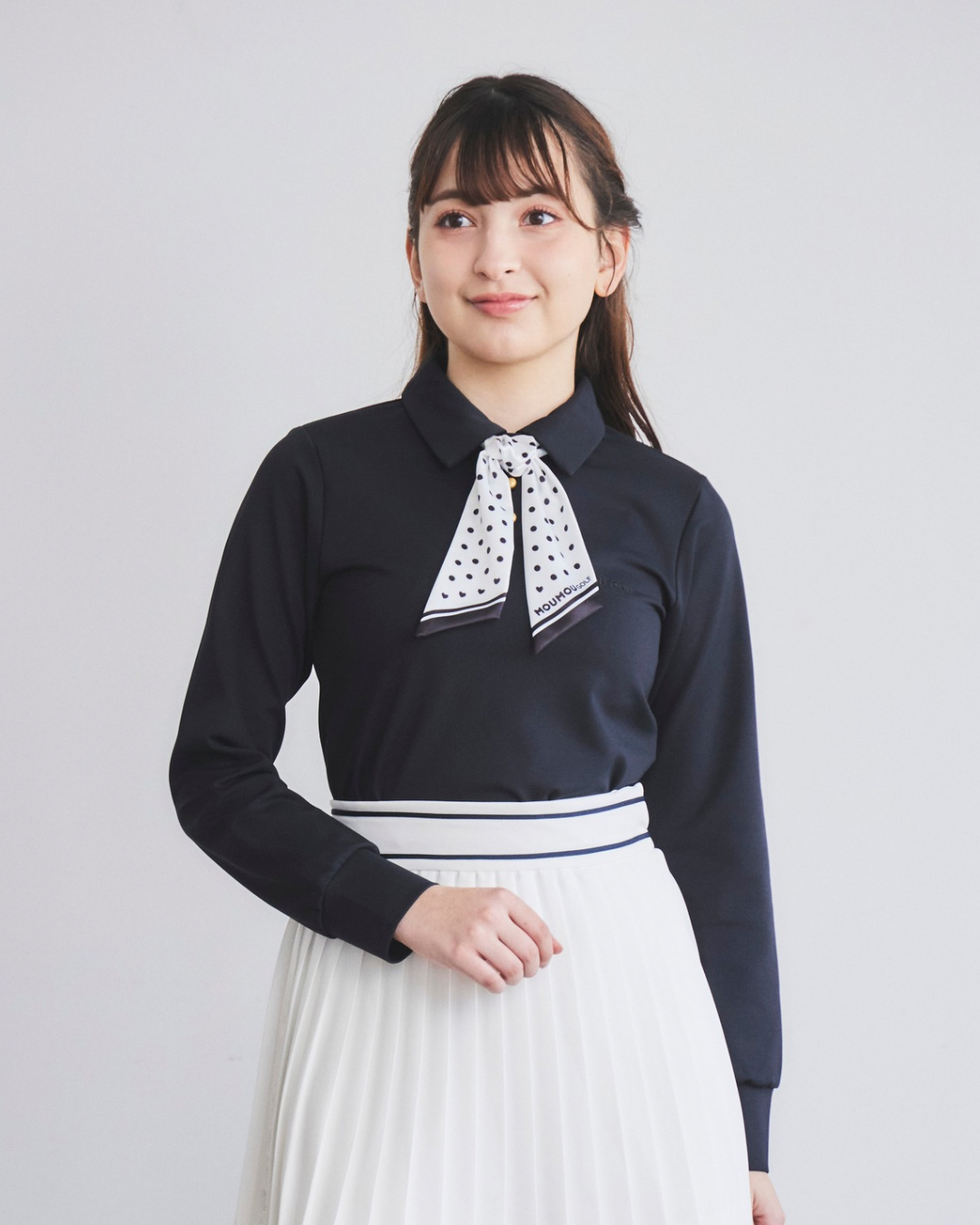 リボン付きUV長袖カットソー