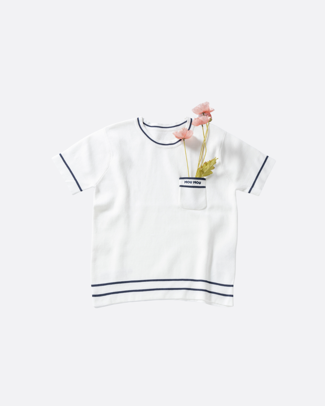 ポケット付き半袖ニット