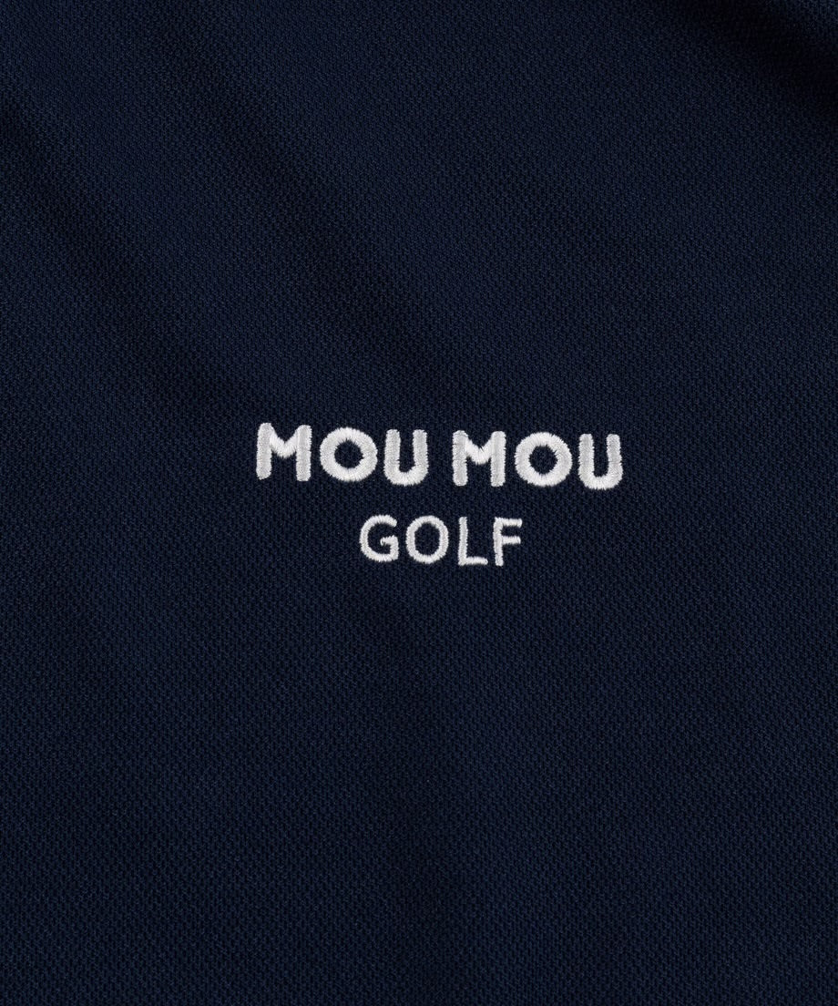 ラインボーダー長袖モックネック