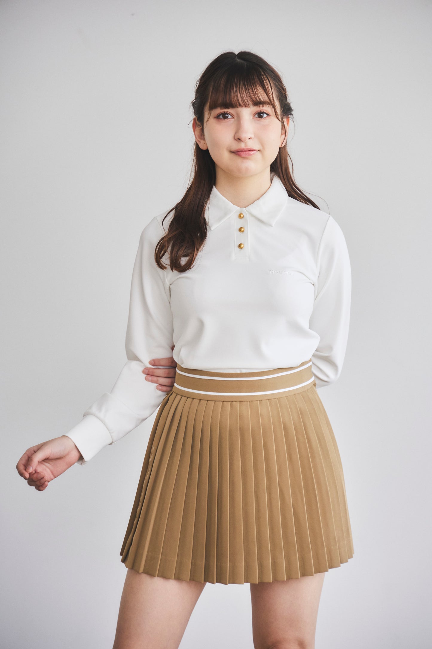 リボン付きUV長袖カットソー