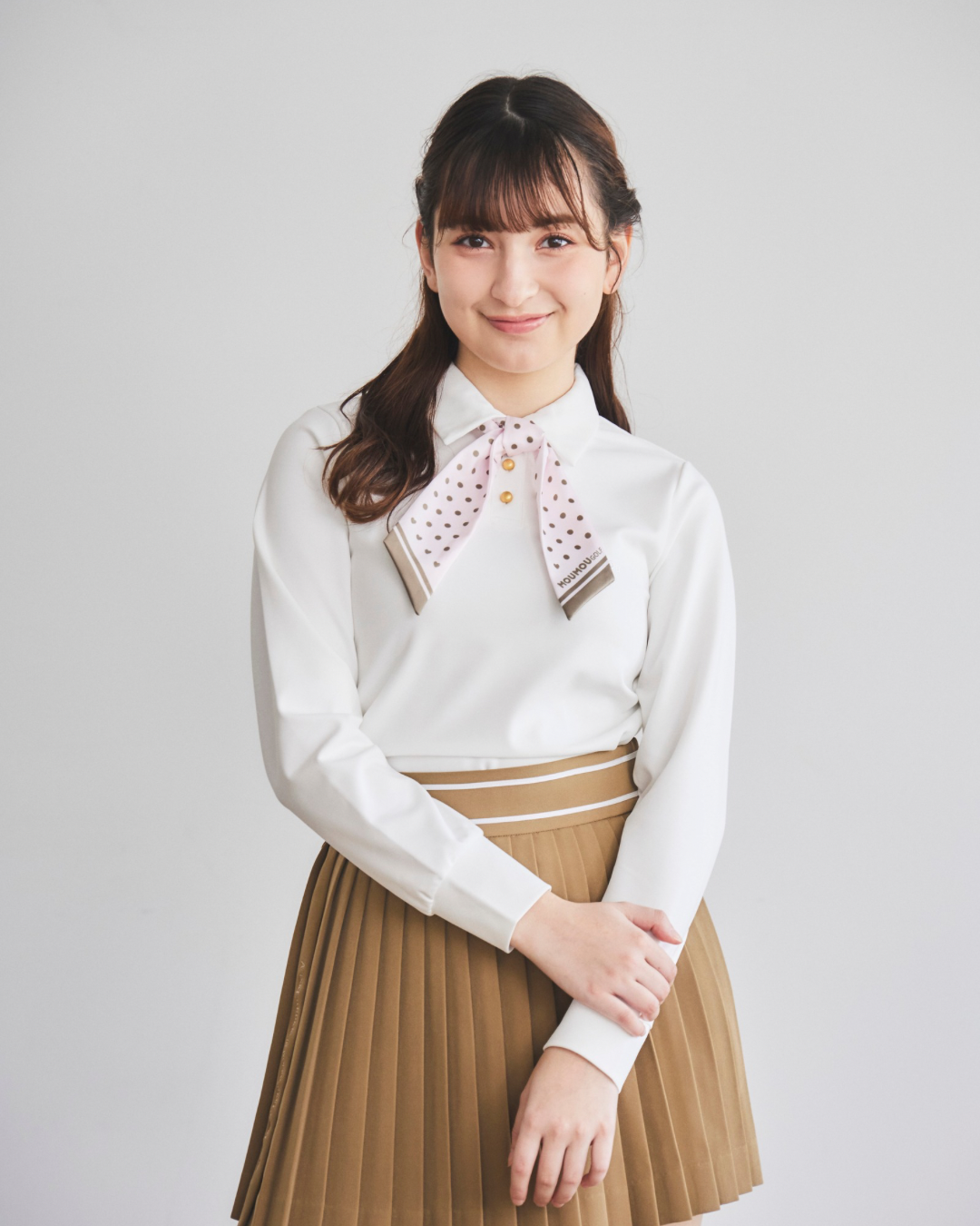 リボン付きUV長袖カットソー