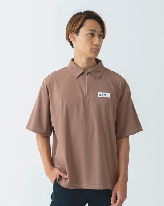 ハーフジップポロシャツ