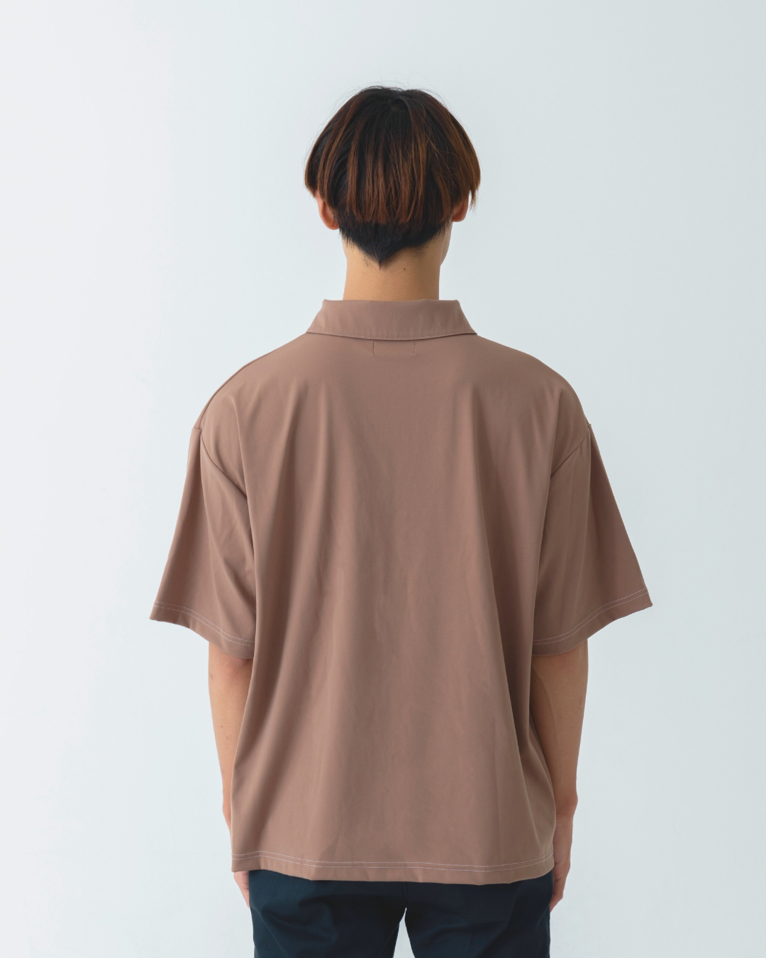 ハーフジップポロシャツ